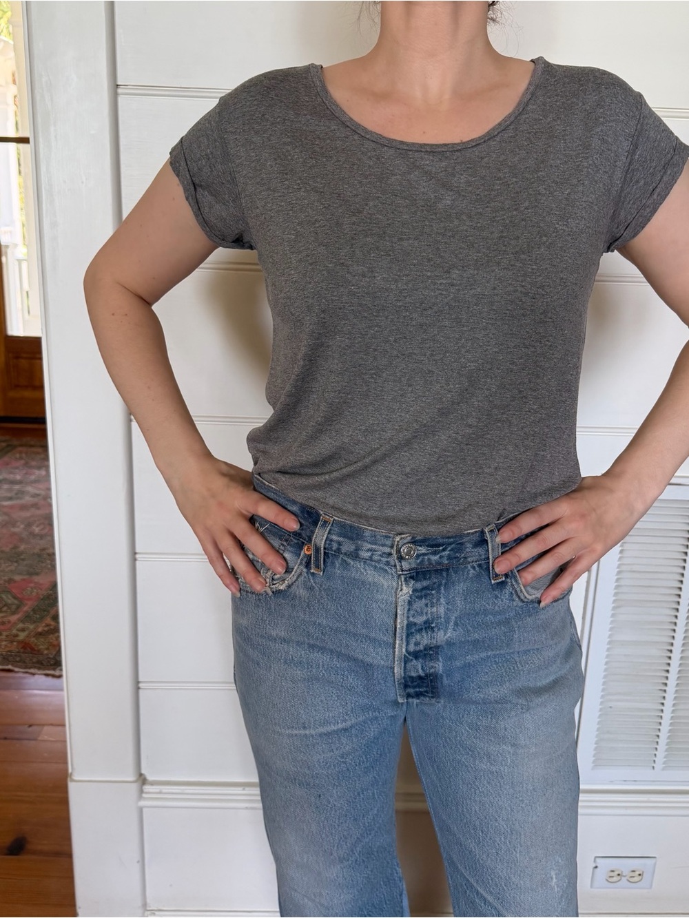 Allsaints Grey Layering Tee